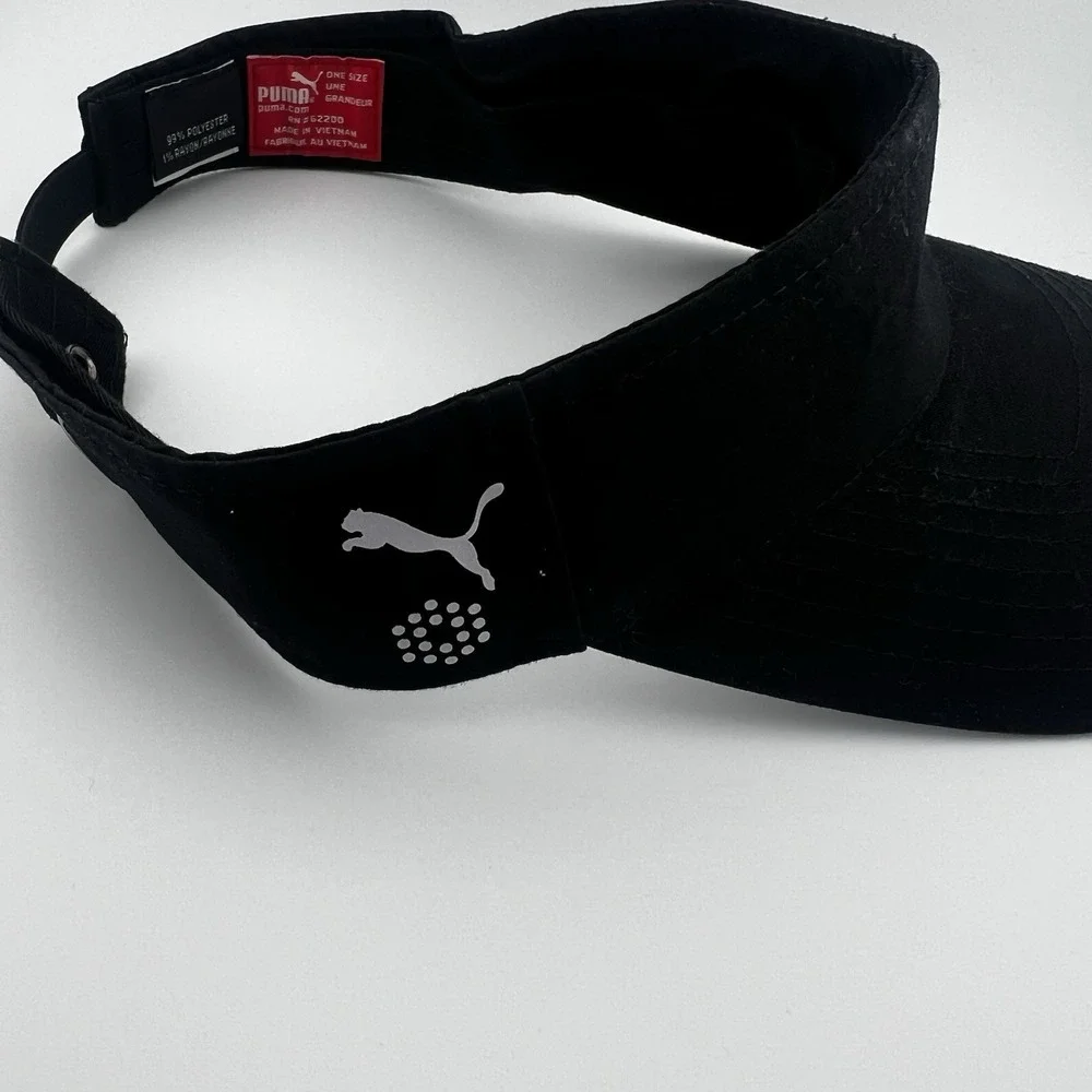Puma Black Golf Visor Adjustable One Size Athletic Sports Hat
